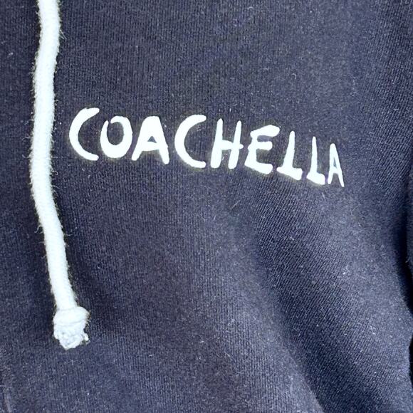 H&M X Coachella Festival Full Zip Hoodie Jacket‎ Small Black Music Goth Grunge - Picture 5 of 11